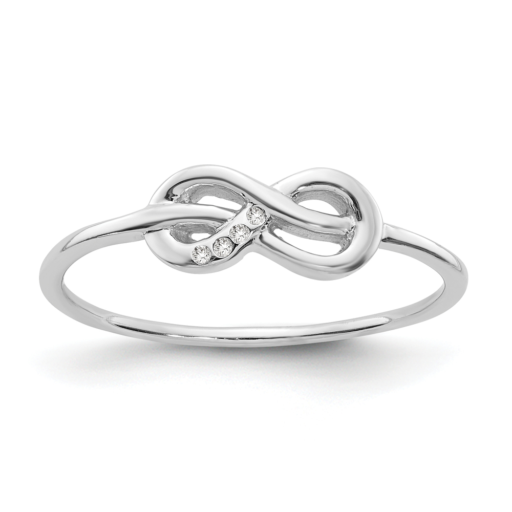925 Sterling Silver Rhodium-plated Diamond Infinity Ring